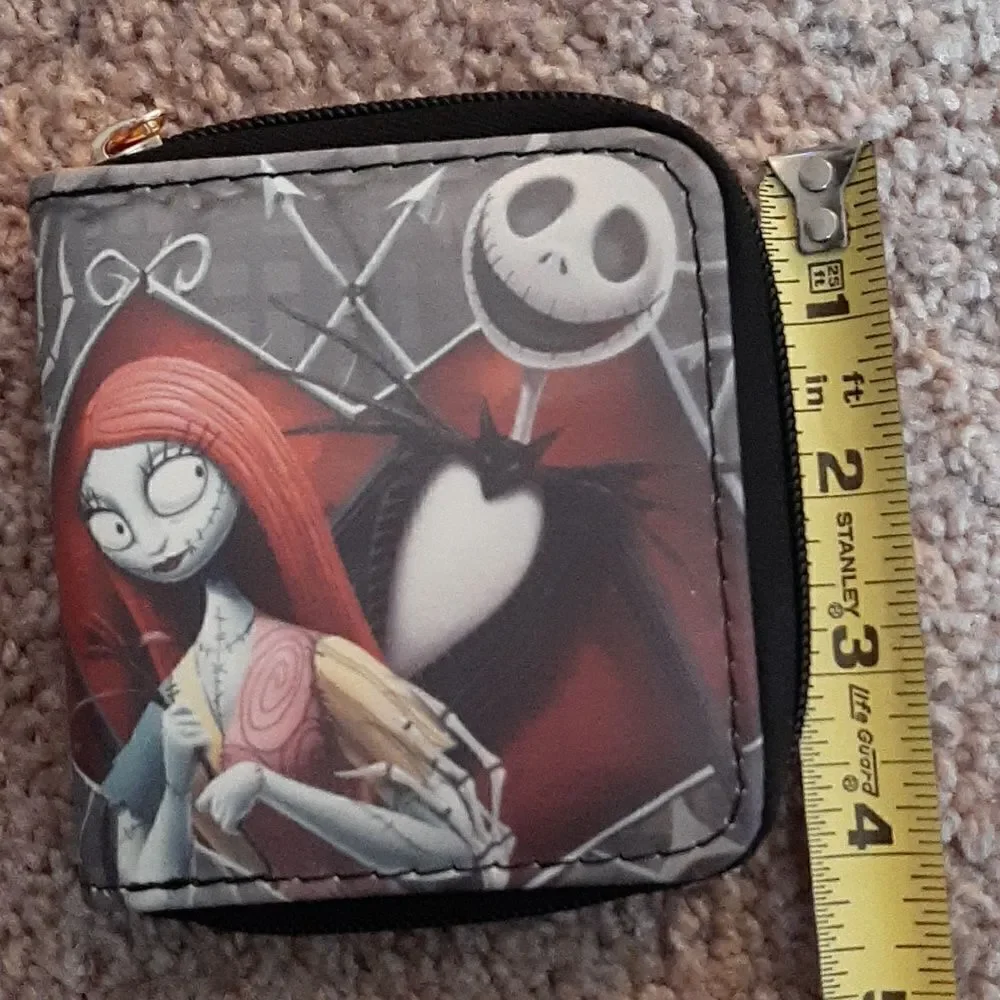NWOT  Nightmare Before Christmas short wallet with zippered closure.